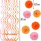 Greentek; Pink & Orange Thanksgiving Birthday Party Decorations, Groovy Pumpkin Happy Birthday Banner, Fall Harvest Garland & Hanging Party Decor Set; Category:Banners; Image:6